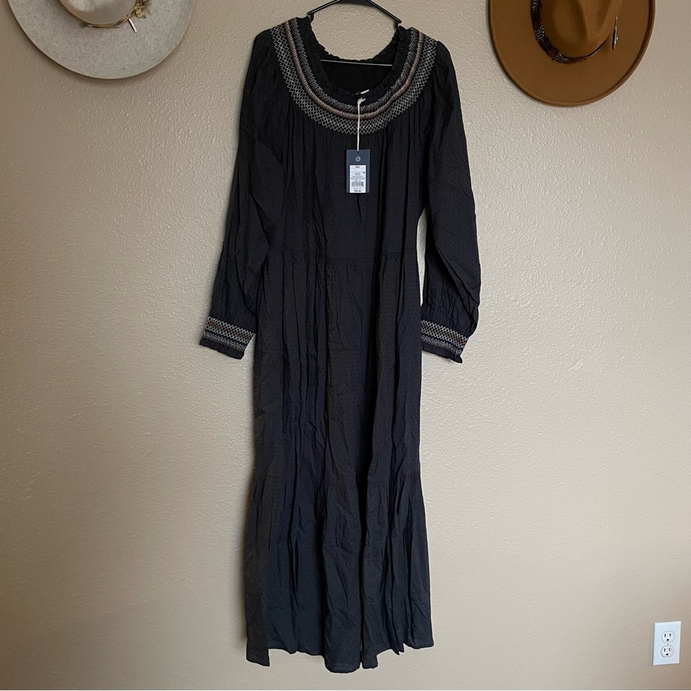 NWT! Universal Thread - Women’s Black Boho Western Dress Long Sleeve - Picture 6 of 14